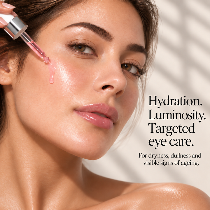 Hydration, luminosity and targeted eye care for dry, dull and mature-feeling skin