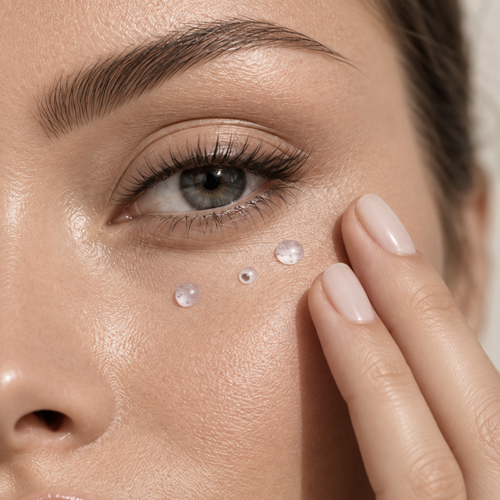 Applying Ageless Eye Serum around the eye area