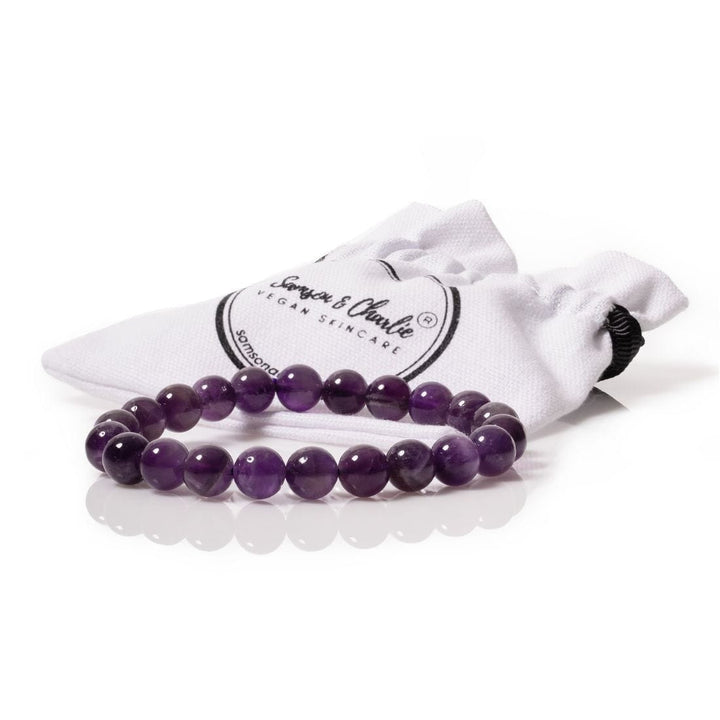 Samson & Charlie Amethyst Quartz Crystal Beaded Bracelet