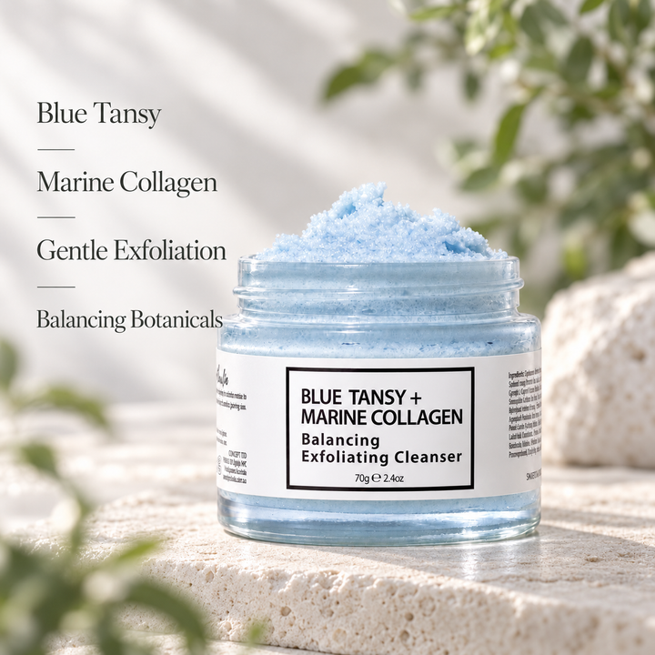 Balancing Exfoliating Cleanser with Blue Tansy, Marine Collagen and balancing botanicals