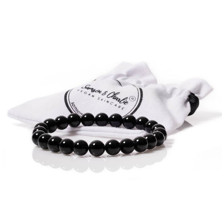 Samson & CharlieBlack Obsidian Crystal Beaded Bracelet