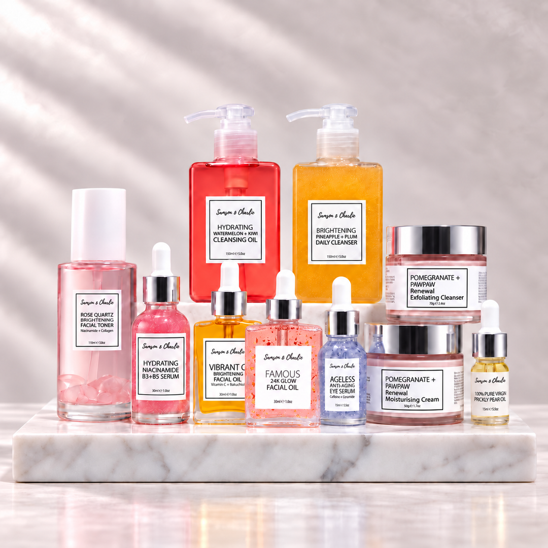 The complete Ultimate Anti-Aging 10pc Skincare System by Samson & Charlie