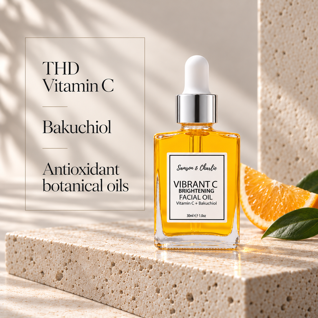 Vibrant C Brightening Facial Oil with THD Vitamin C, Bakuchiol and antioxidant botanical oils