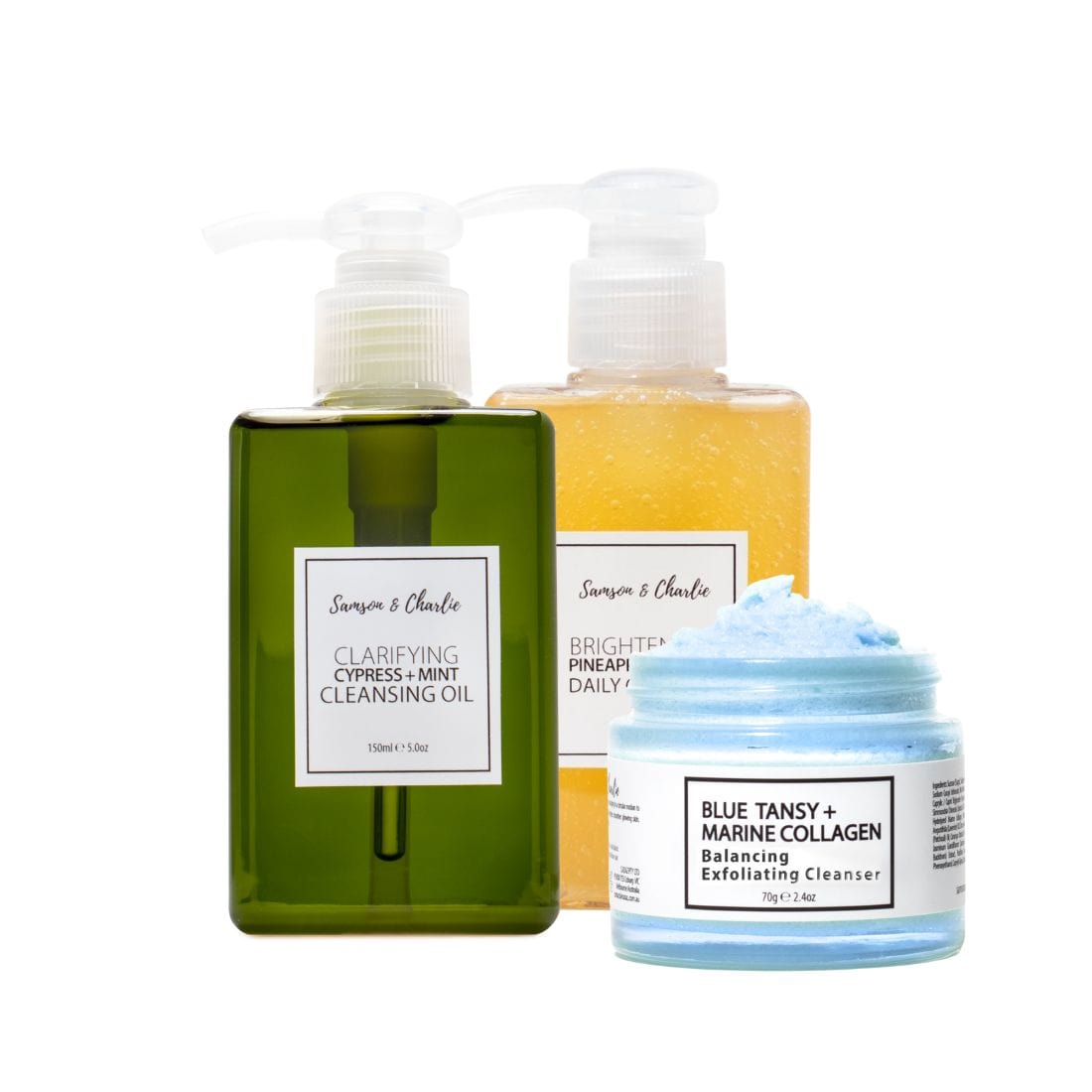 Samson & Charlie  Balancing - Oily Combination and Breakout prone Skin types Cleansing Skincare Trio